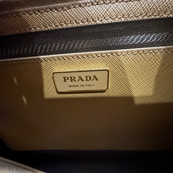 PRADA- PRADA Brown Saffiano Lux Leather Large Double Zip Tote. - Picture 7 of 9